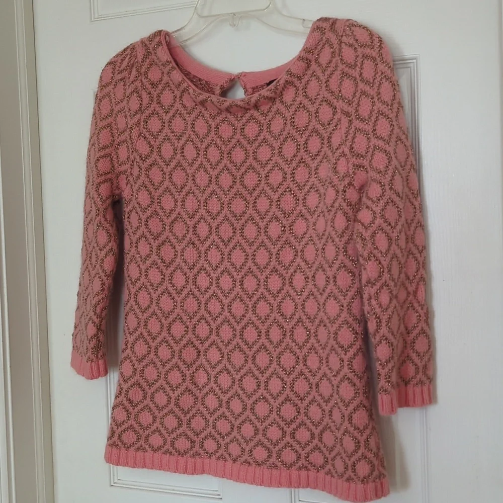 DOLCE VITA CORAL & METALLIC GOLD SWEATER - Picture 3 of 9
